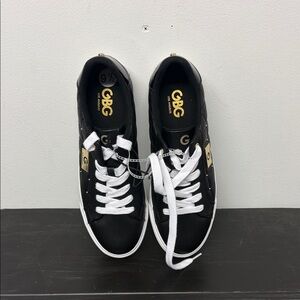 GBG Los Angeles Black Sneakers with Gold Details